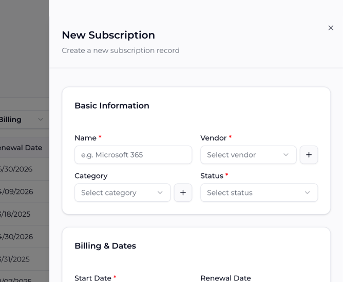 2. Add Subscriptions